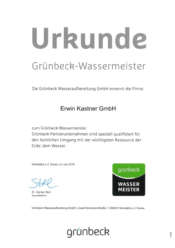 Urkunde-Gruenbeck-Wassserme