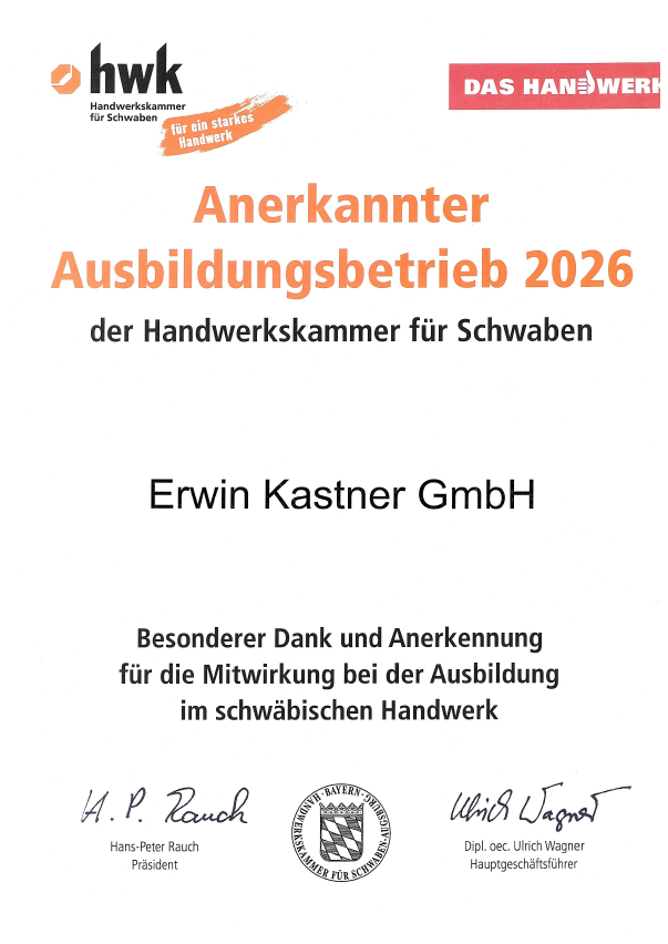 Ausbildungsbetrieb Erwin Kastner
